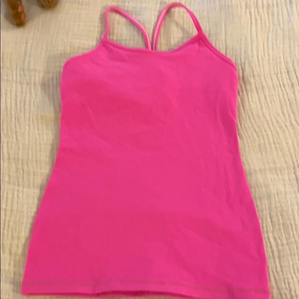 Ivivva bright pink soft tank with shelf bra